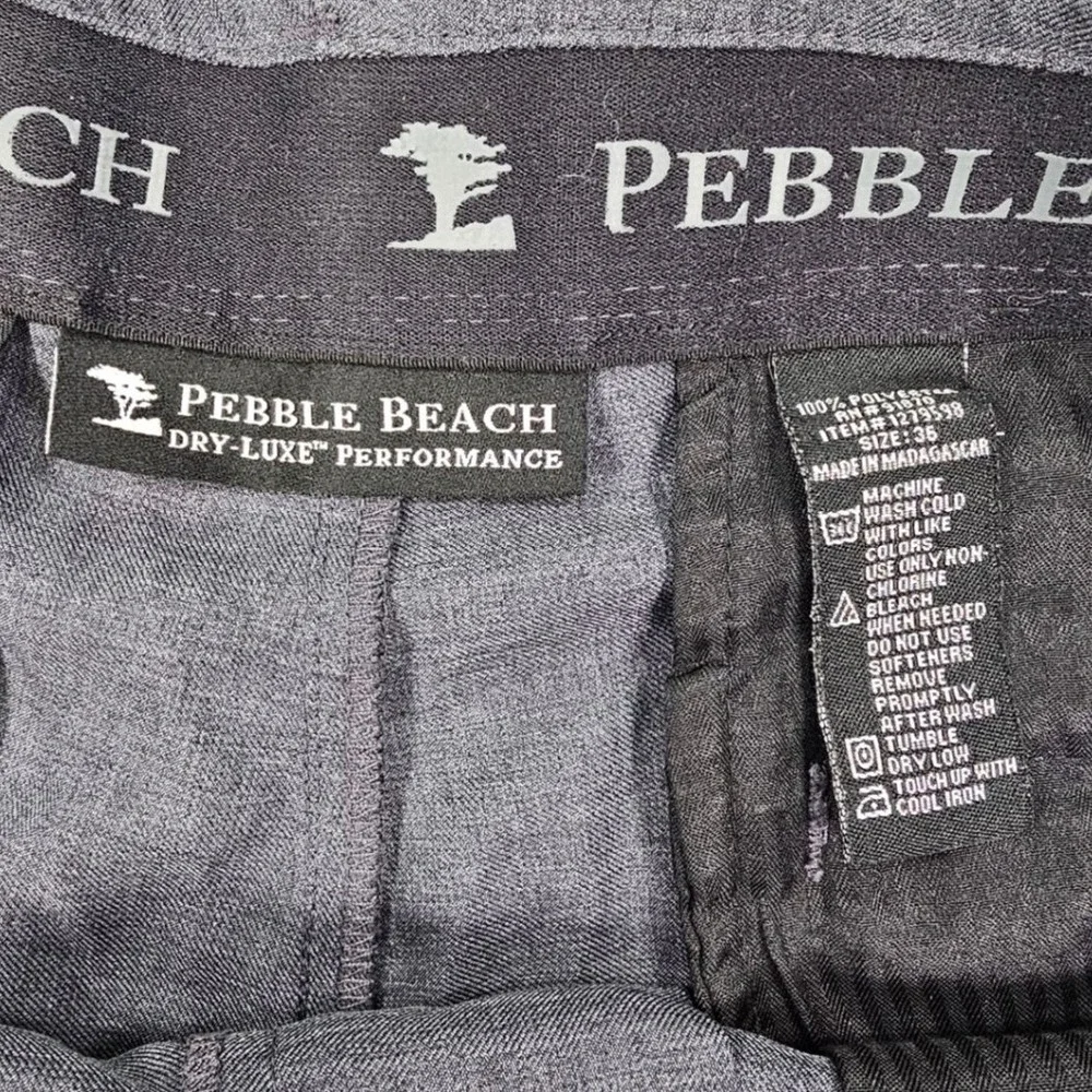 Pebble Beach Dry-Luxe Performance Golf Shorts Men's 36 Gray Heathered Flat Front